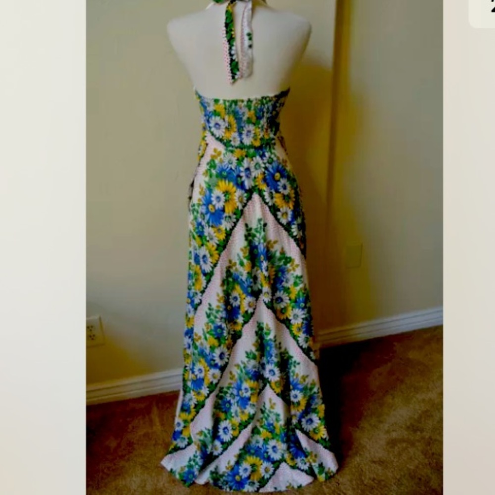 ANTHROPOLOGIE 9 H15 STCL Soraya Floral Halter Maxi - Picture 4 of 9